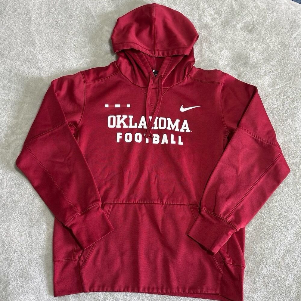Oklahoma Football Nike Hoodie red white sweatshirt athletic gym sports unisex